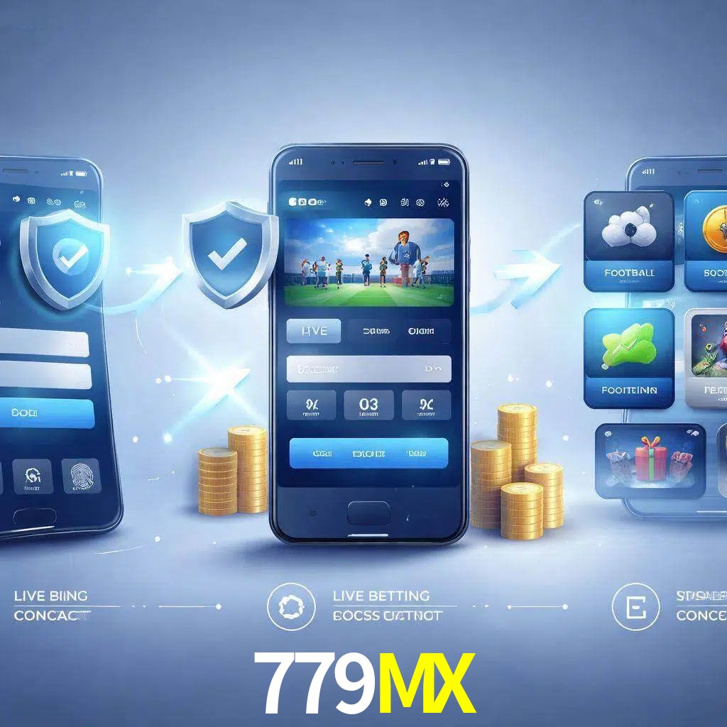 Pasos de acceso a la app 779MX en pantalla de teléfono móvil